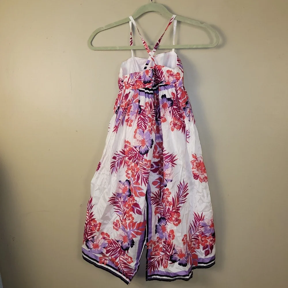 Old Navy Girls Floral Halter Dress Size M Pink‎ Purple Tropical Sundress